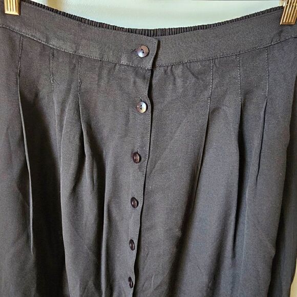 EUC VINTAGE ST. JULIAN WOMAN BLACK RAYON BUTTON DOWN MAXI SKIRT SIZE 16/ L-XL - Picture 7 of 12